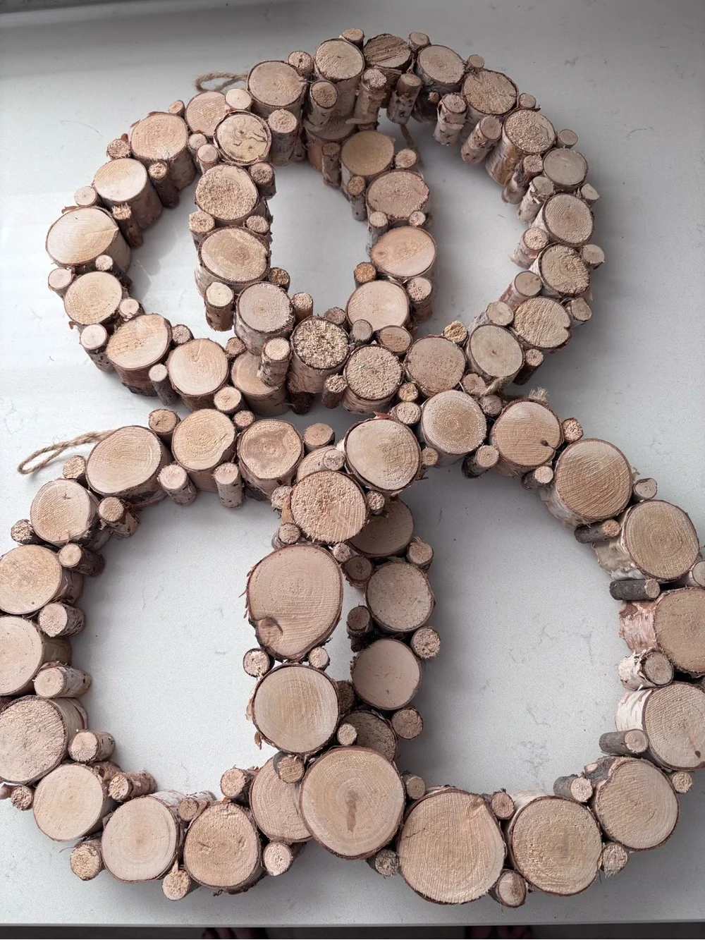 Natural Wood Slice Holiday Wreath - Neutral 4 total